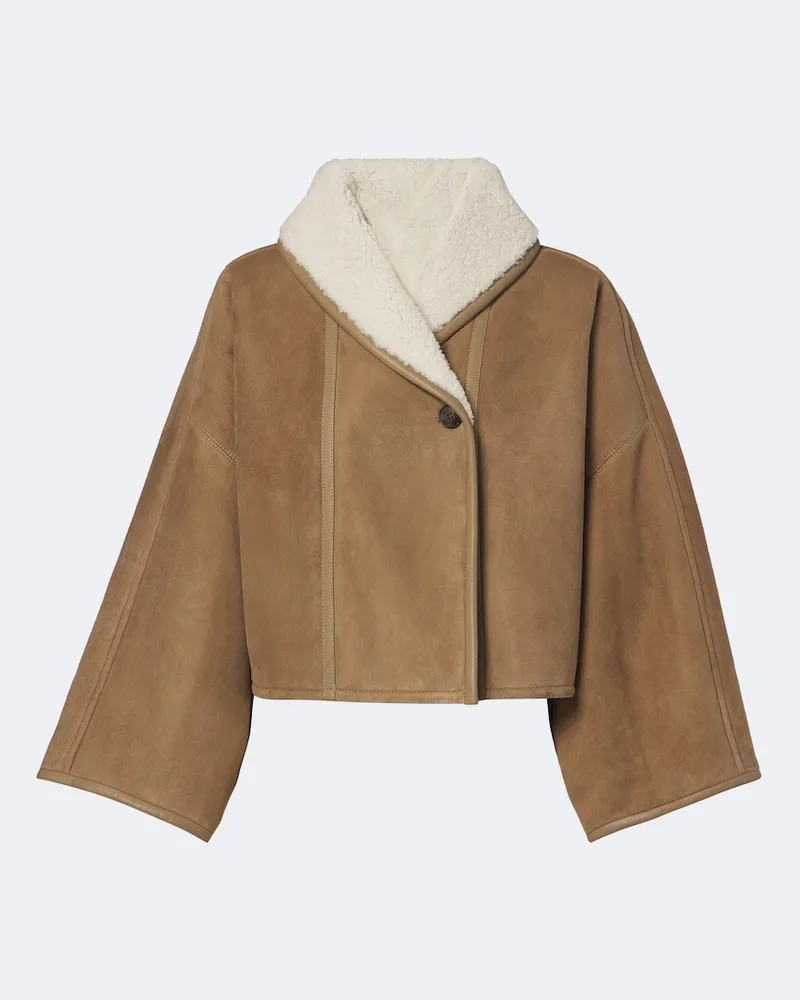 Yves Salomon Giacca in pelle Beige