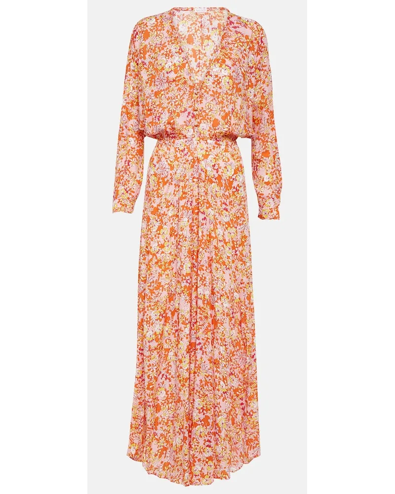Poupette St Barth Abito midi Ilona con stampa floreale Rosa