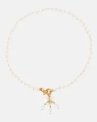 Vivienne Westwood Collana Sheryl placcata in oro con perle bijoux Bianco