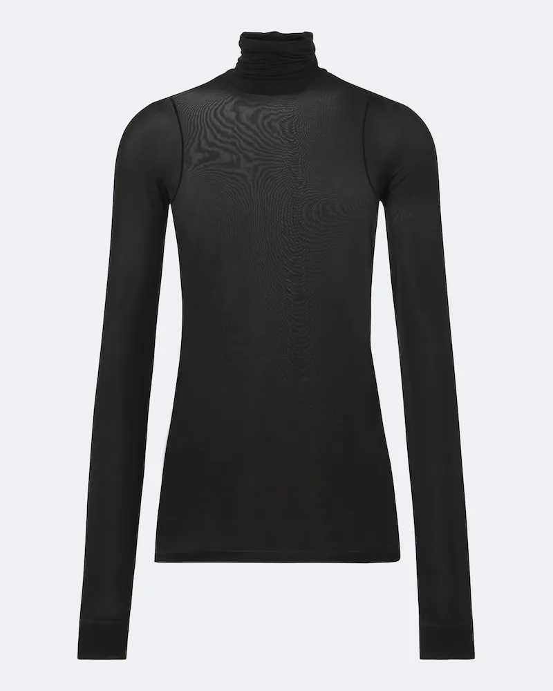 Saint Laurent Top in jersey a collo alto Nero