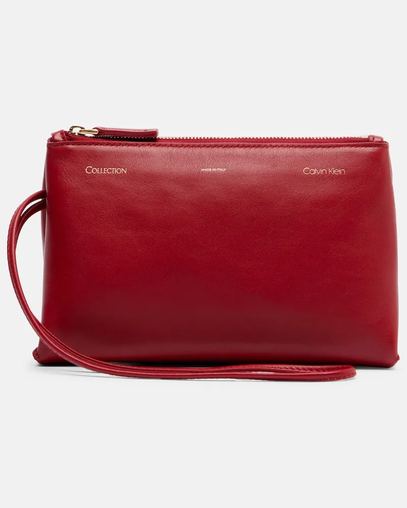 Calvin Klein Clutch Essential Case Mini in pelle Rosso