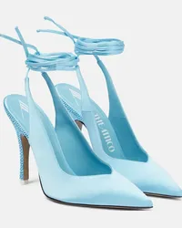 ATTICO Pumps Venus in raso con cristalli Blu