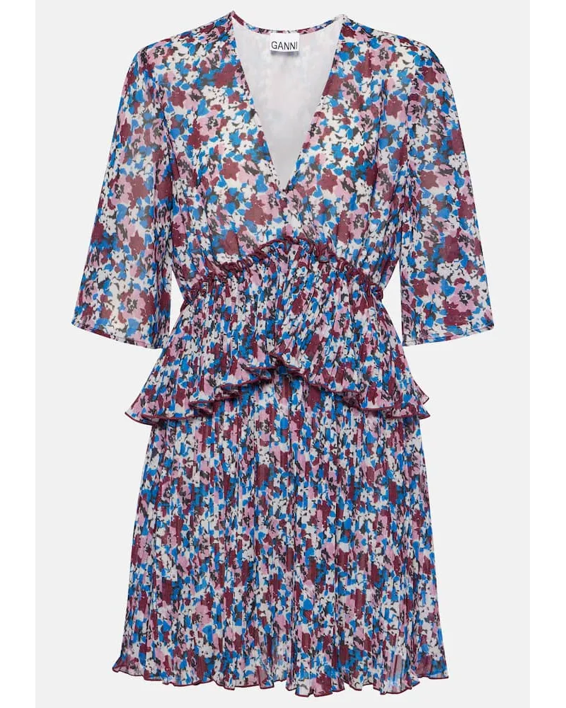 Ganni Miniabito in georgette con stampa Multicolore