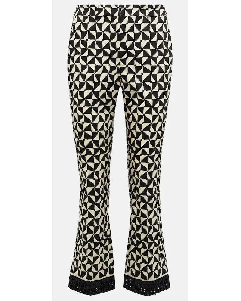 Max Mara Pantaloni cropped Nereo con stampa Nero