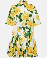 Dolce & Gabbana Abito chemisier in cotone a fiori Giallo