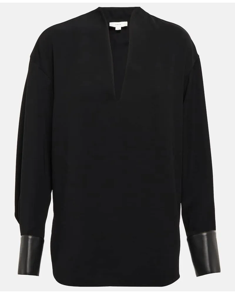 Vince Blusa con similpelle Nero
