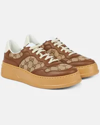 Gucci Sneakers in canvas GG e pelle Marrone