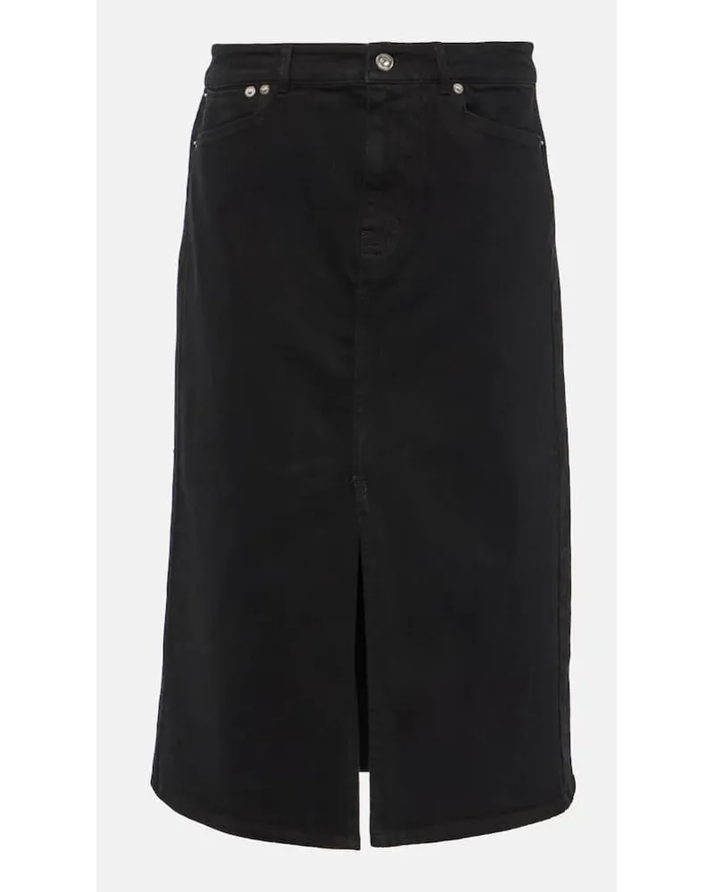 Proenza Schouler White Label - Gonna midi Sloan in denim Nero