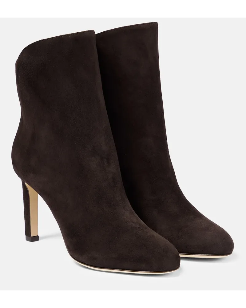 Jimmy Choo Stivaletti Karter 85 in suede Marrone