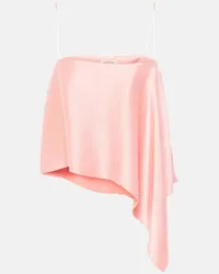 Dorothee Schumacher Top asimmetrico Slouchy Elegance in raso Rosa