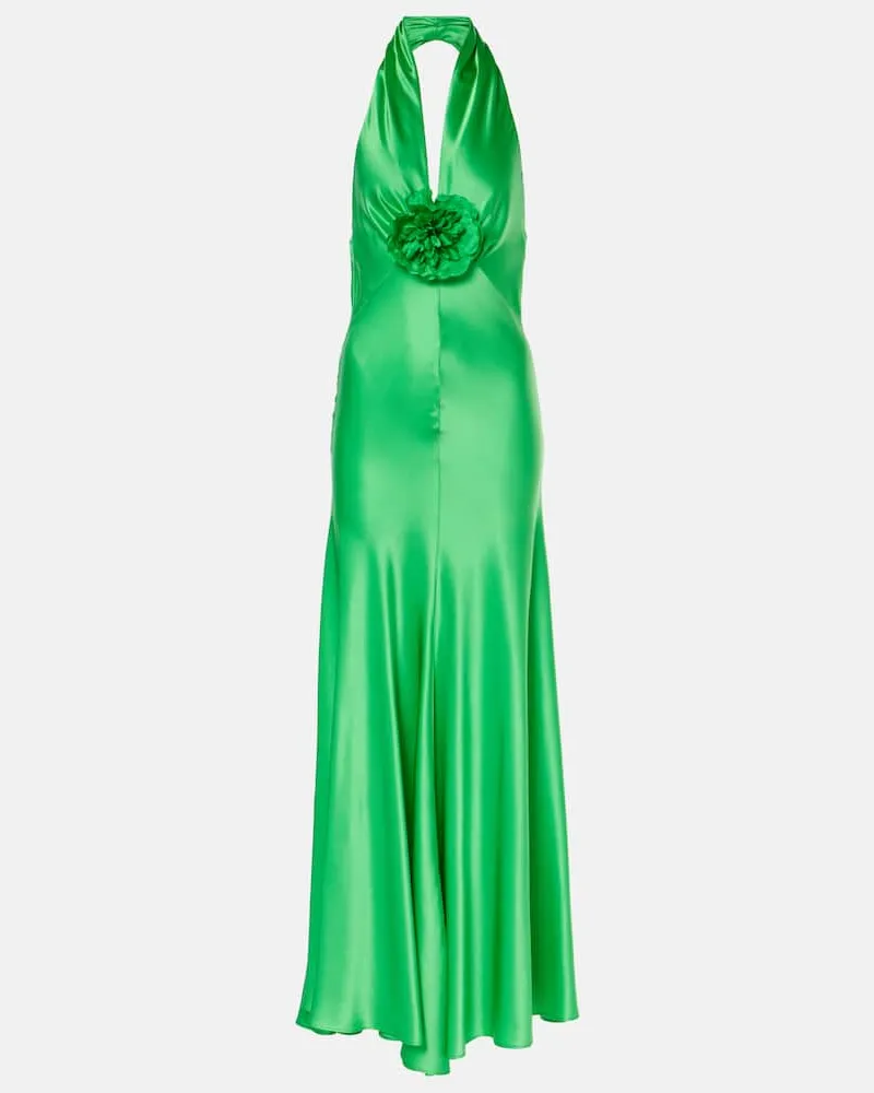 Rodarte Abito lungo Rose in seta Verde