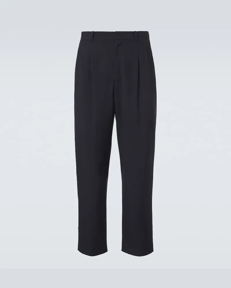 The Row Pantaloni regular Tarek in lana vergine Blu