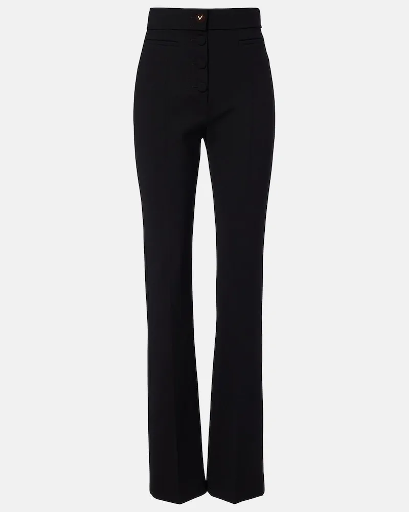 Valentino Garavani Pantaloni regular VGold in misto lana Nero