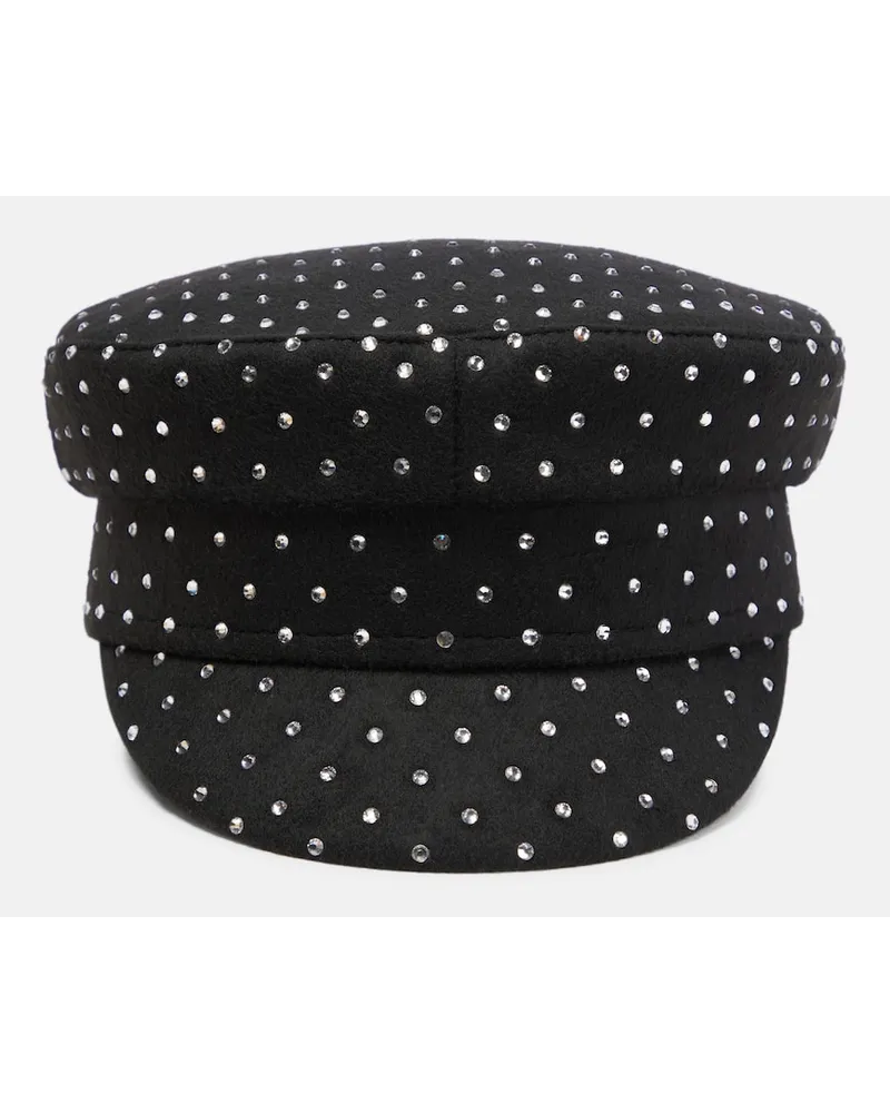 RUSLAN BAGINSKIY Cappello in lana con cristalli Nero
