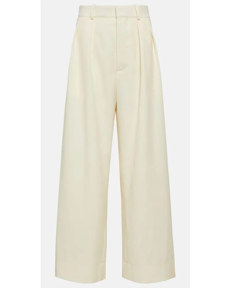 WARDROBE.NYC Pantaloni in lana a gamba larga Bianco