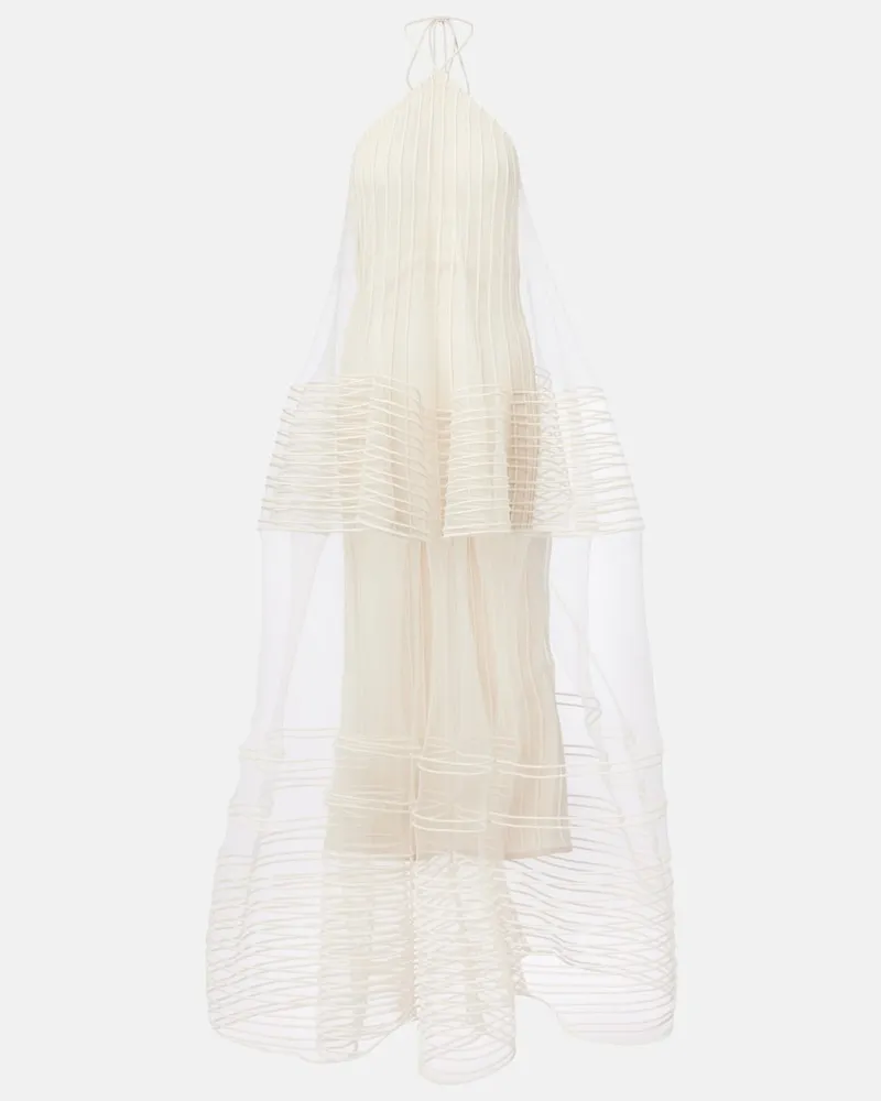 Jacquemus Abito lungo Epi in tulle Bianco
