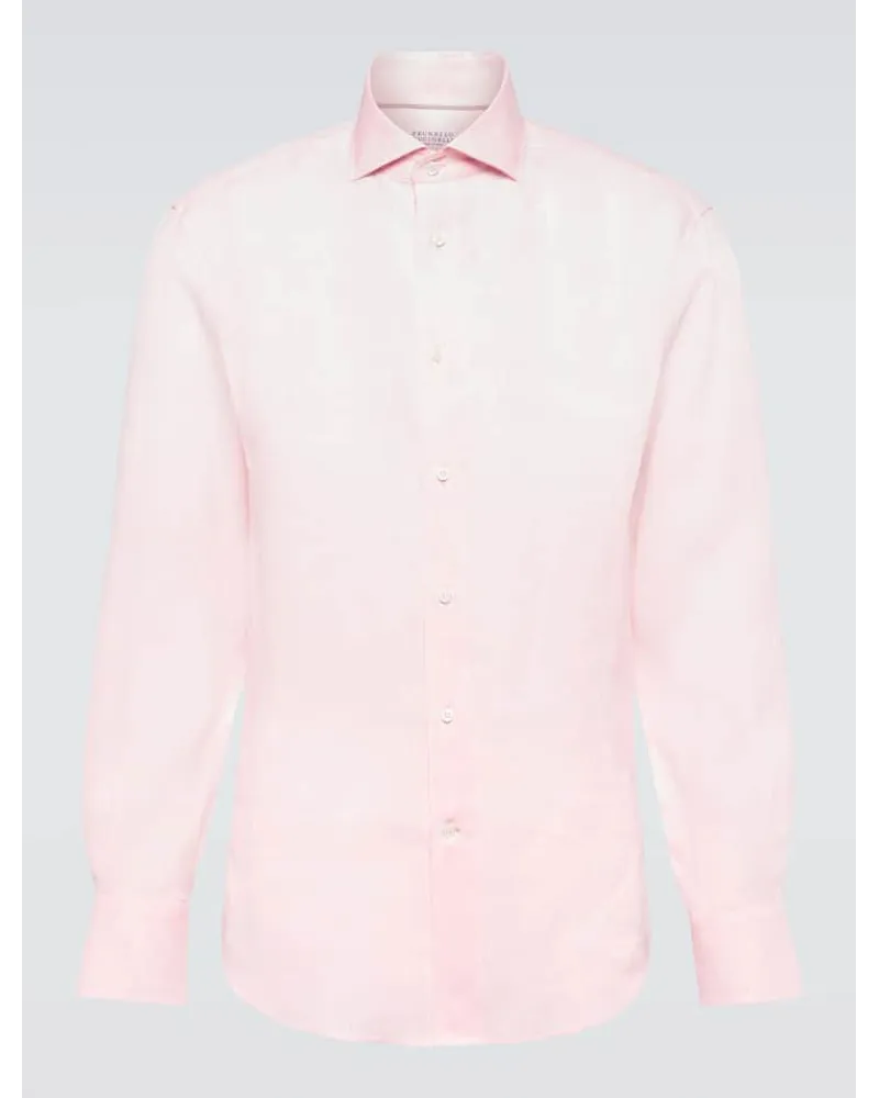 Brunello Cucinelli Camicia in lino Rosa