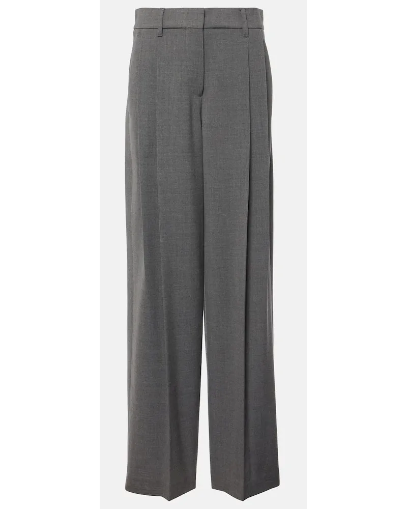 Brunello Cucinelli Pantaloni a gamba larga in lana Grigio