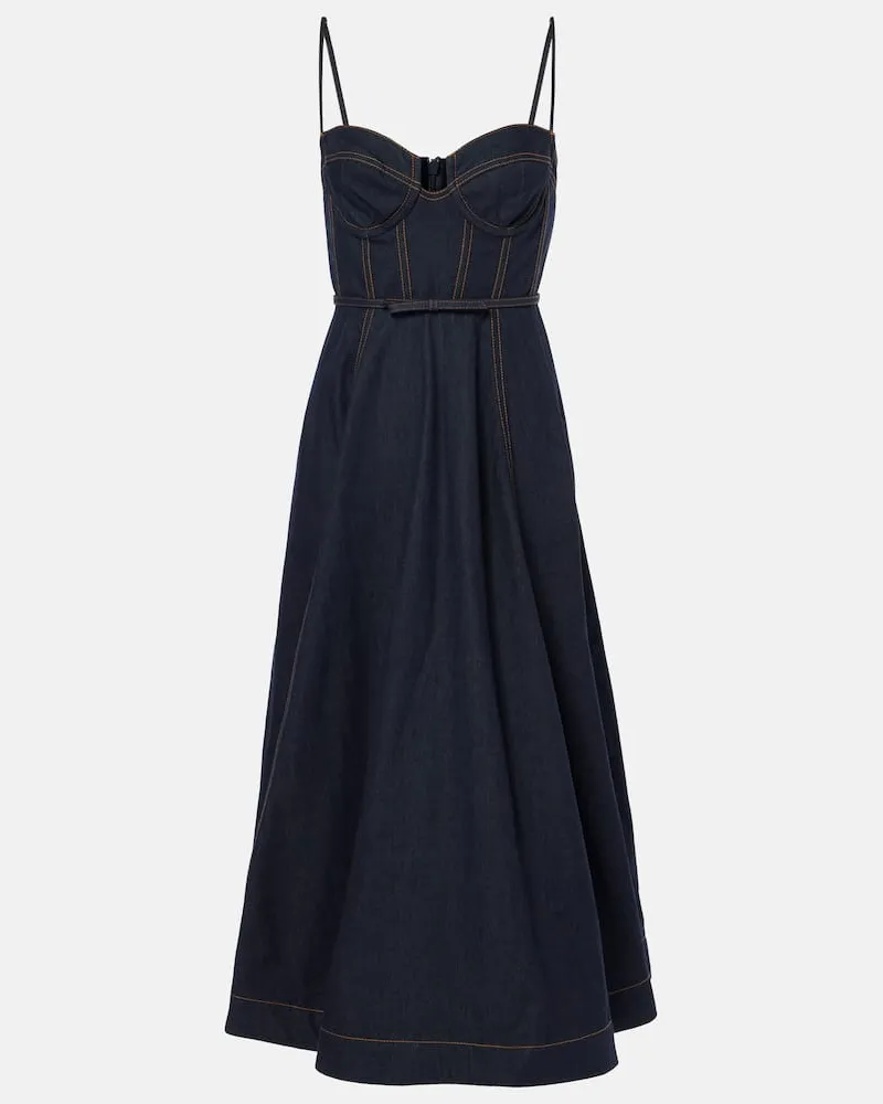 Zimmermann Abito bustier Crush in denim Blu