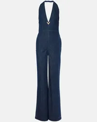 Valentino Garavani Jumpsuit VGold in denim Blu