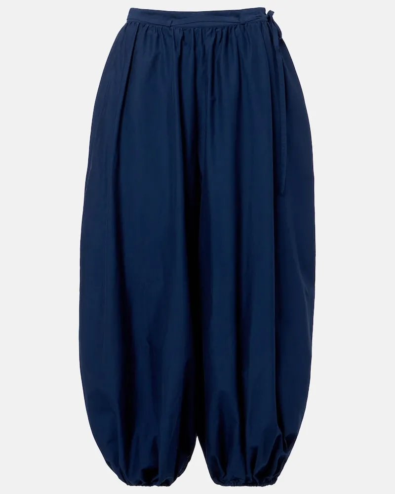 Ralph Lauren Pantaloni balloon in cotone e seta Blu