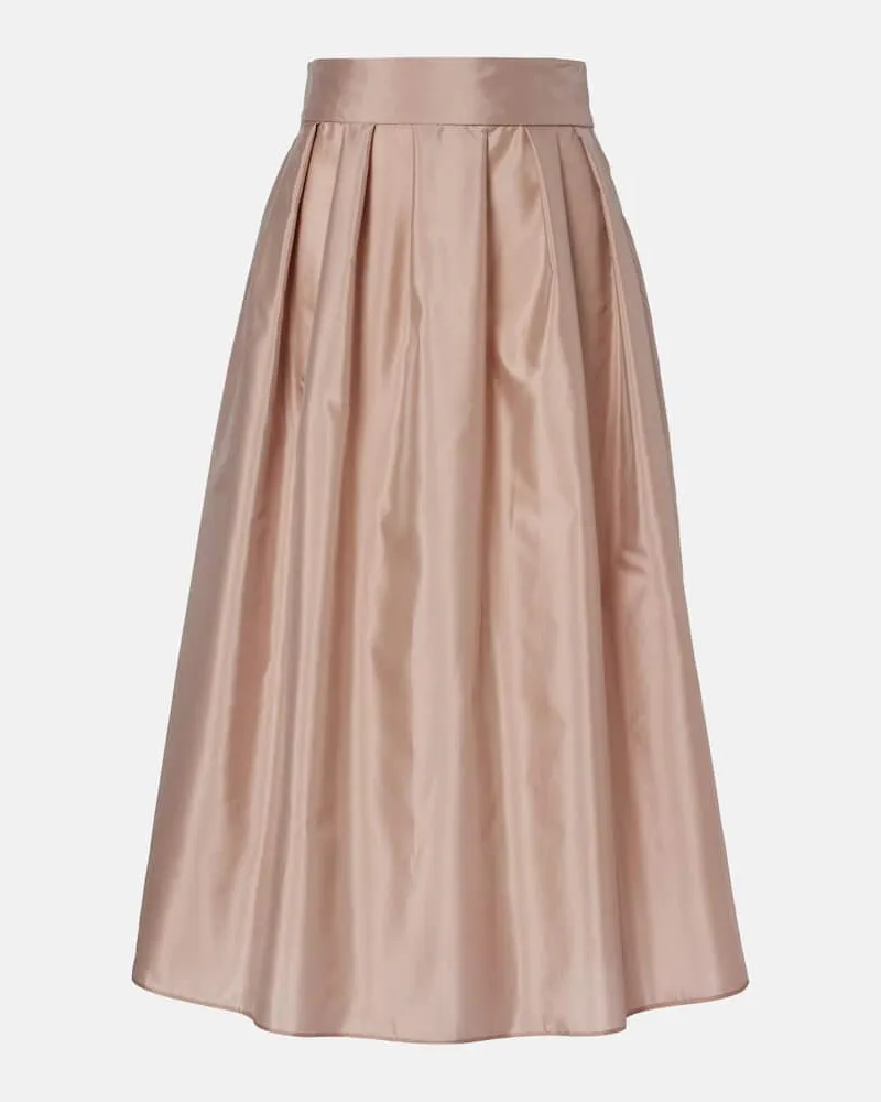 Max Mara Gonna midi Effetto in taffetÃ Rosa