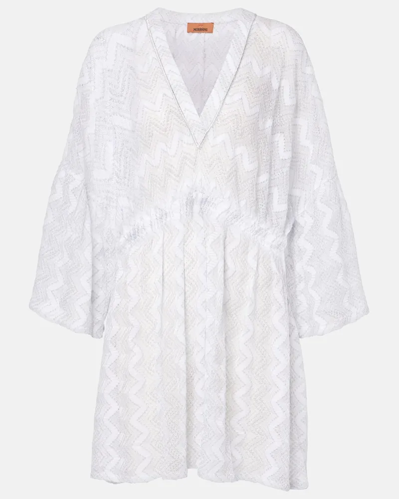 Missoni Copricostume con lamÃ© a zig-zag Bianco