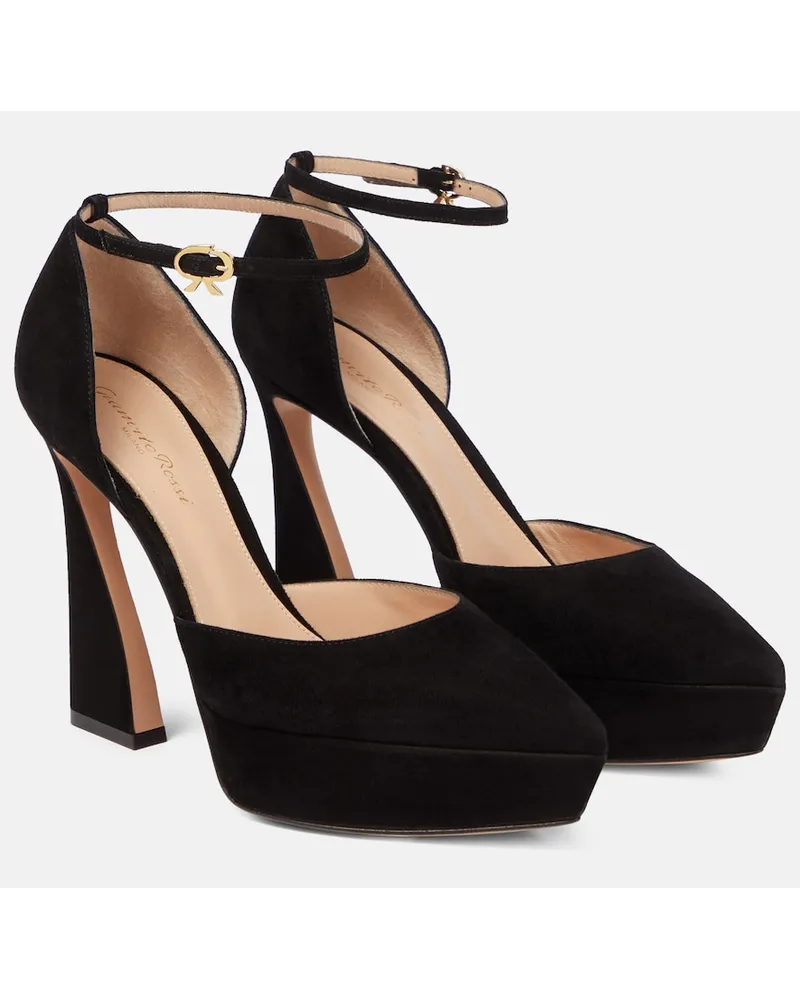 Gianvito Rossi Pumps Vertigo in suede con plateau Nero