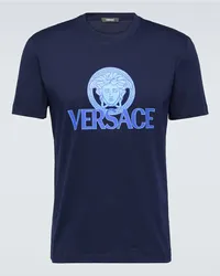 Versace T-shirt Medusa in jersey di cotone Blu