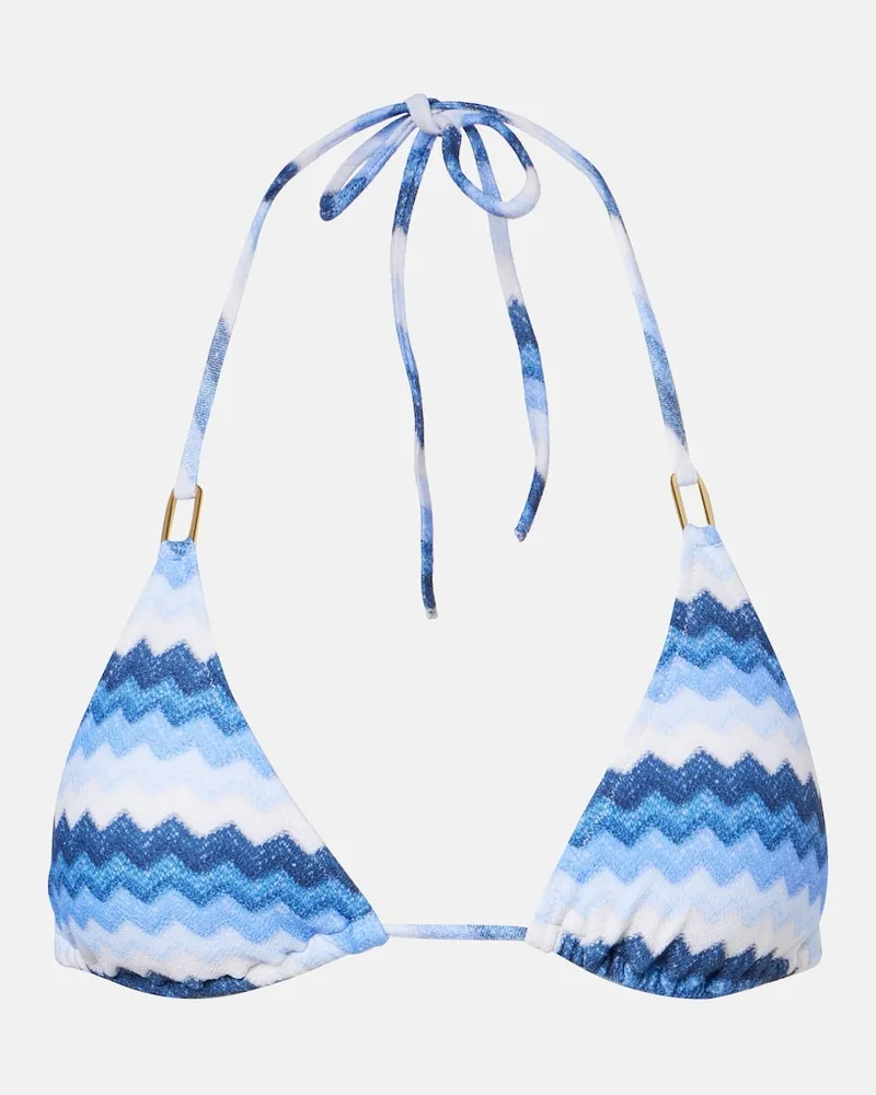 Melissa Odabash Top bikini Cancun chevron Blu