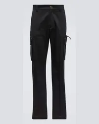 Versace Pantaloni cargo in gabardine di cotone Nero