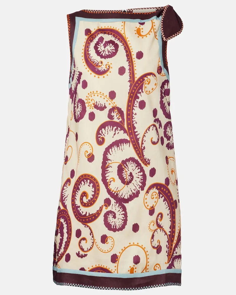 ALEMAIS AlÃ©mais Minidress Wilson in lino e seta con stampa Multicolore
