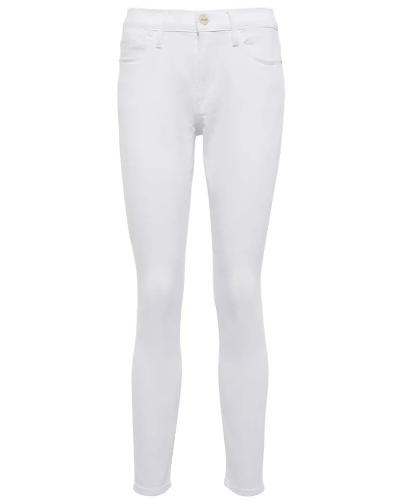 Frame Denim Pantaloni Le High Skinny in misto cotone Bianco
