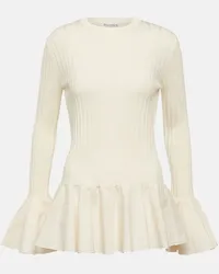 J.W.Anderson Pullover in lana con volant Bianco