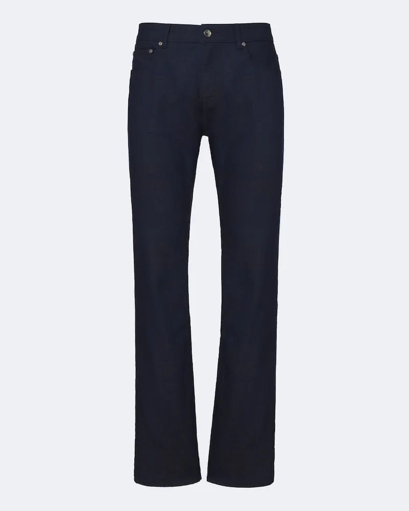Etro Pantaloni slim in jacquard di misto cotone Blu