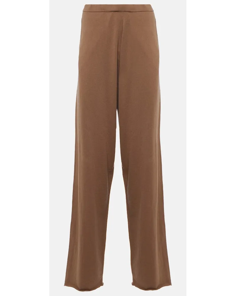 extreme cashmere Pantaloni N°353 Relax in cotone e cashmere Marrone