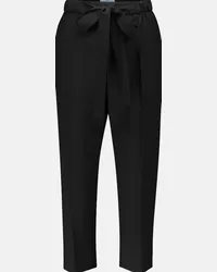 Prada Pantaloni cropped in lana vergine Nero