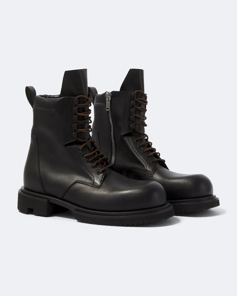 Rick Owens Army – Stivali combat Gabe in pelle Nero
