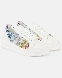 Missoni Sneakers in pelle a zig-zag Bianco