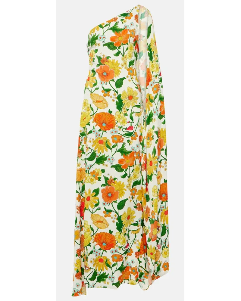 Stella McCartney Abito lungo monospalla in cady Multicolore
