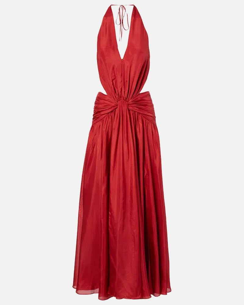 Zimmermann Abito lungo Indra in seta Rosso