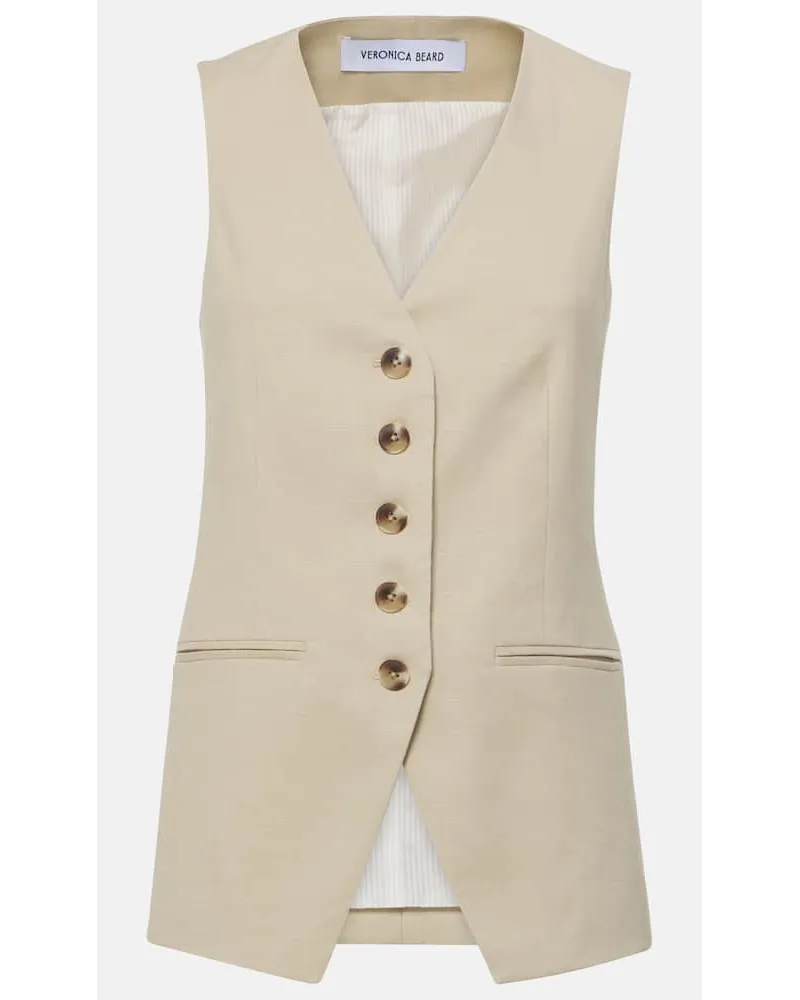 Veronica Beard Gilet Liff in misto lino Beige
