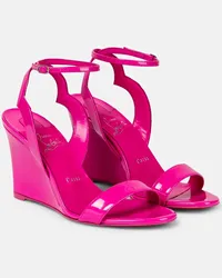 Christian Louboutin Sandali in vernice con zeppa Rosa