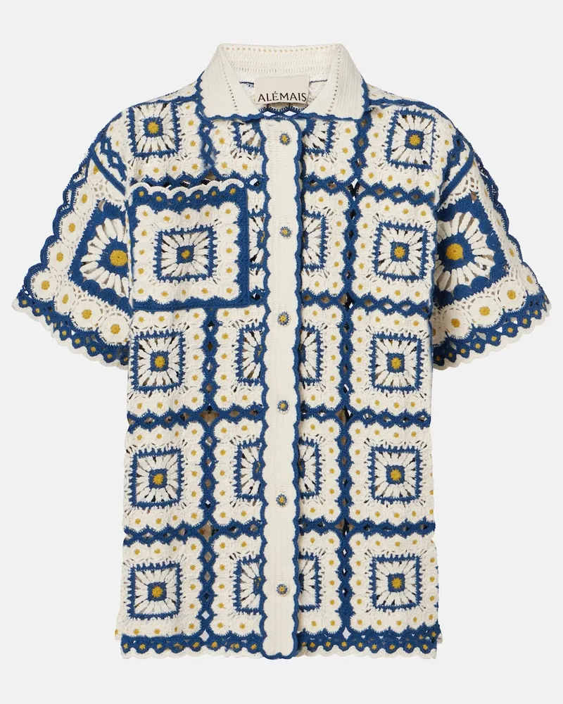 ALEMAIS AlÃ©mais Camicia Dolly in cotone crochet Blu