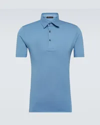 Loro Piana Polo in cotone piqué Blu