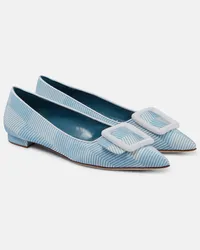 Manolo Blahnik Ballerine Maysale in grosgrain Blu