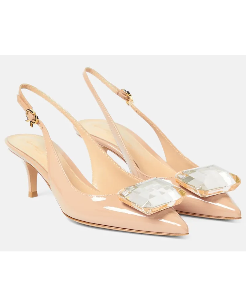 Gianvito Rossi Pumps slingback Jaipur 55 in vernice Neutro