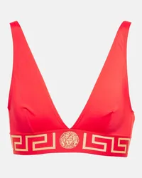 Versace Top bikini Greca Border Rosso