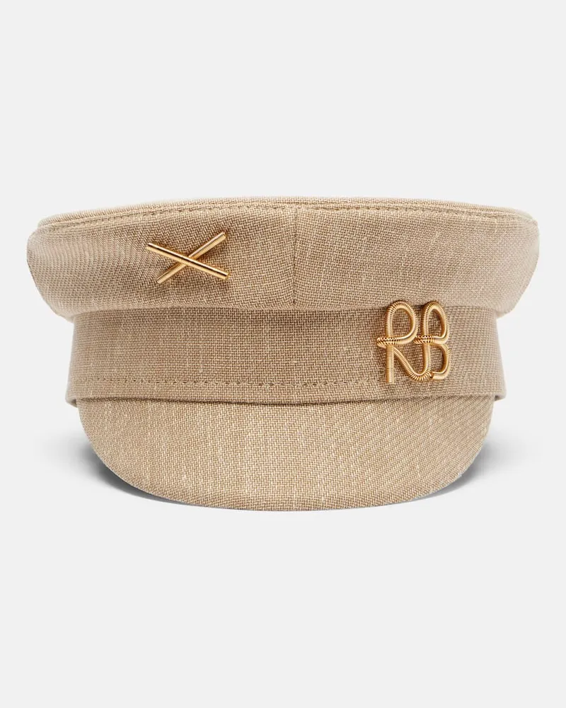 RUSLAN BAGINSKIY Cappello con monogramma Beige