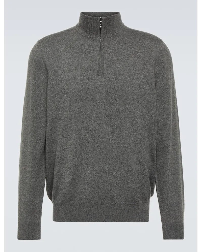Loro Piana Pullover in cashmere con zip Grigio